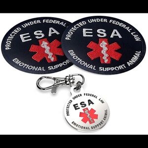 Emotional Support Animal Patch (2) and ESA Tag.